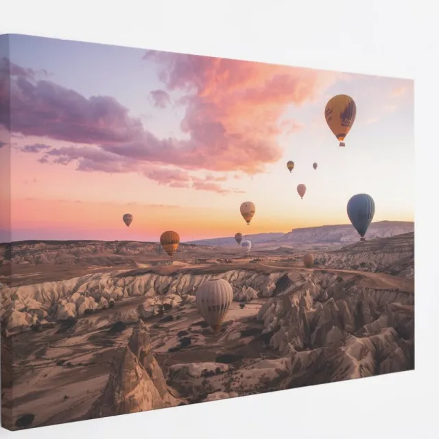 Saammp Canvas Schilderij - Cappadocia - Natuur - Landen - 40x30 - Foto op canvas - Wanddecoratie - Muurdecoratie Woonkamer - Slaapkamer decoratie - Canvas Print Multicolor