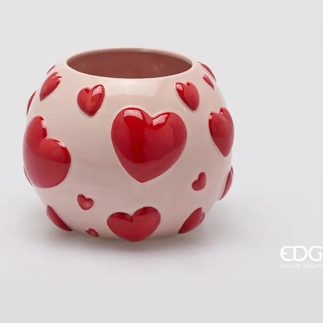 EDG - Enzo De Gasperi EDG Enzo De Gasperi vaas Hartjes roze rood H18 D22 Valentijn Hart Love