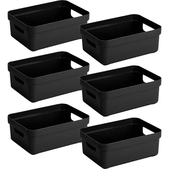 Sunware Sunware Sigma home opbergbox 9L Set van 6 - zwart Zwart - Set van 6