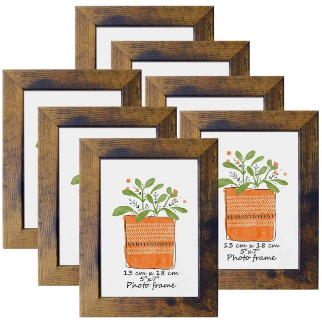Ibenzoa Set van 7 Vintage Stijl Fotolijsten voor Elegante Wanddecoratie bruin