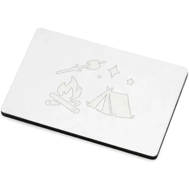 Mr Cadeautjes MDF magnetische fotolijst 7,5 x 5 - design Minimalistische buitenhumor met een avondvuur-thema | cadeau Wit