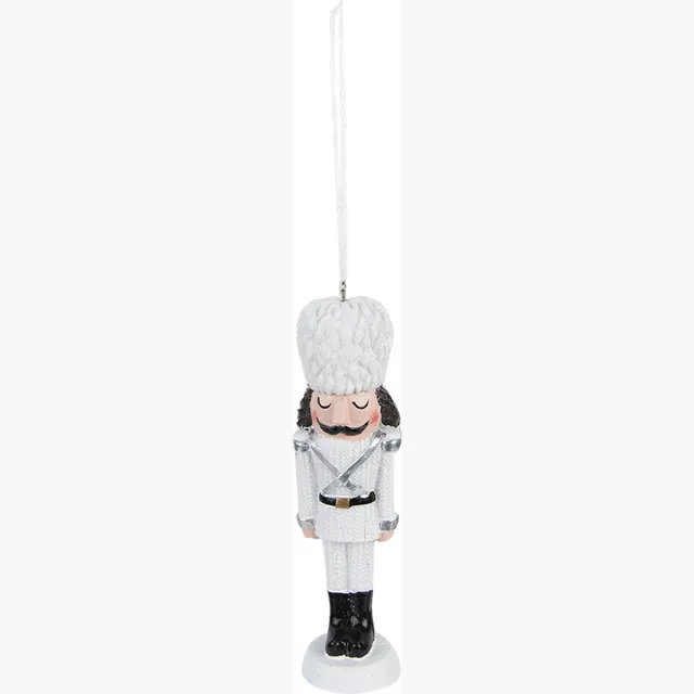 Clayre & Eef Kersthanger Notenkraker 13 cm Wit Kunststof
