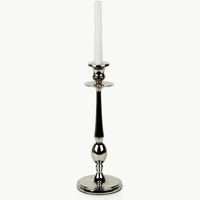 WITEK HOME Zilveren Kandelaar 33cm - Stijlvolle Decoratie voor Thuis