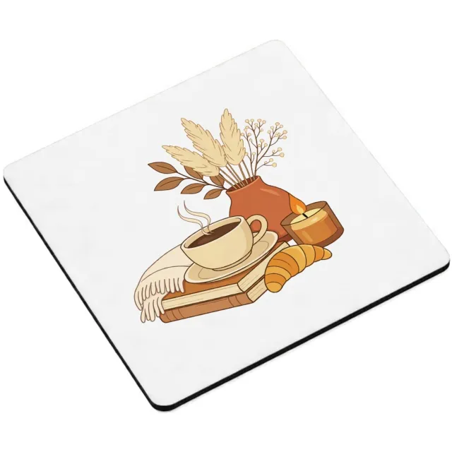 Mr Cadeautjes MDF magnetische fotolijst vierkant 9,5 - design Een minimalistische woontekstprint met een zachte, bemoedige | cadeau Wit