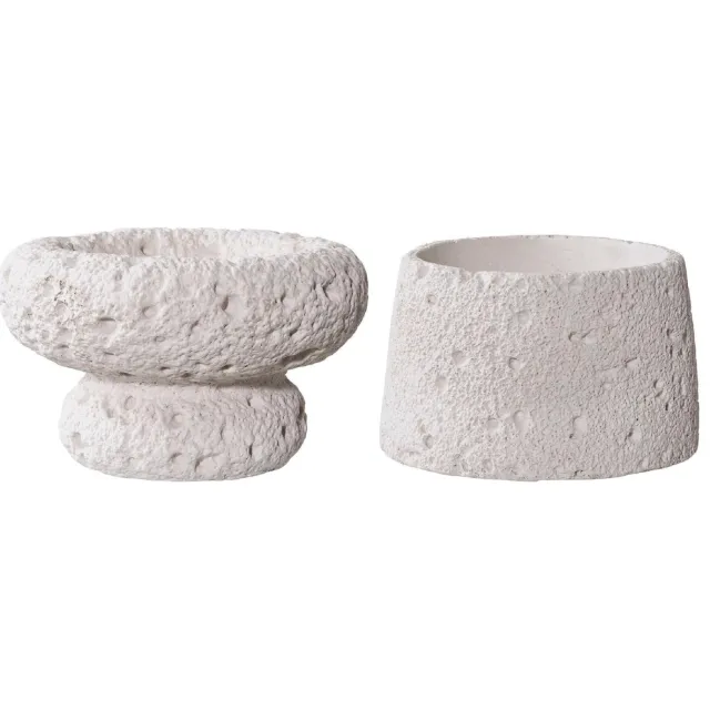 Nest of Nora Kandelaars set van 2 - Cement - Grijs