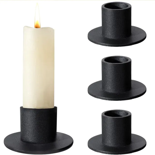 Unyqoos Set van vier elegante zwarte kandelaars voor sfeervolle tafeldecoratie