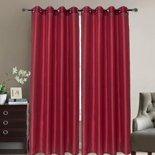 Sb Kant en Klaar Vitrage Gordijn - Met Ringen - 140x240 cm - Rood
