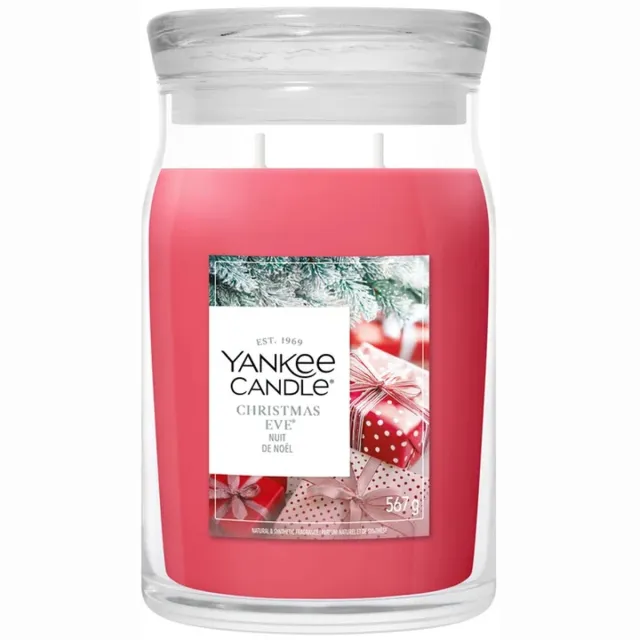 Yankee Candle Christmas Eve Large Jar Geurkaars - 90 branduren - twee lonten Rood