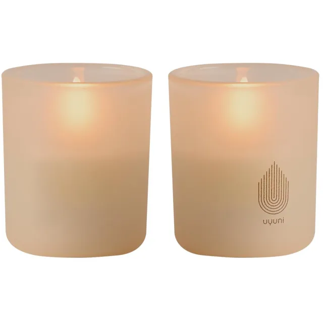 Uyuni Lighting Uyuni Led kaars in glas - 2 stuks - 6 cm x7 cm - Beige Vanille