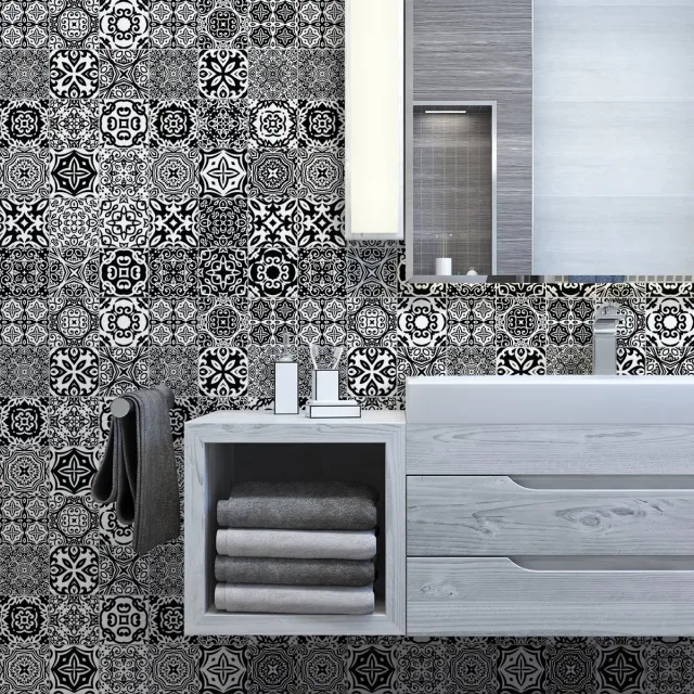 Ambiance Sticker Zelfklevende tegelmuurstickers voor keuken en badkamer - 24 Enrica Azulejos tegelstickers - 24 stickers 10x10cm Multi color