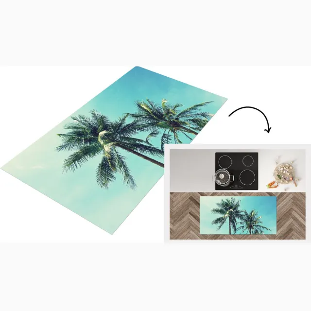 KitchenYeah Keukenloper - Loper keuken - Zomer - Palmboom - Lucht - Keukenloper vinyl multicolor, foto 2