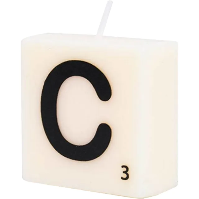 Paper dreams Letter Kaarsje - C Zwart wit