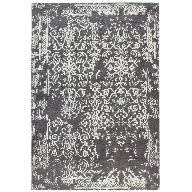 Dutch XXL Vintage Vloerkleed | Tapijt | River | Ornamenteel | Grijs/Antraciet Grijs / Antraciet