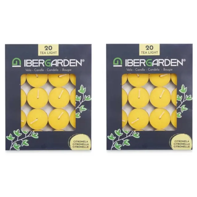IBERGARDEN citronella waxinelichtjes - citronella - theelichtjes - 2 x 20stuks Geel