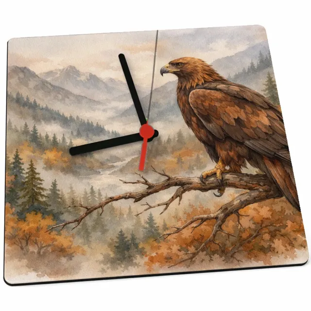 Mr Cadeautjes Klok 19 x 19 - design Een decoratieve seizoensscène met een herkenbaar wilddier en | cadeau Wit
