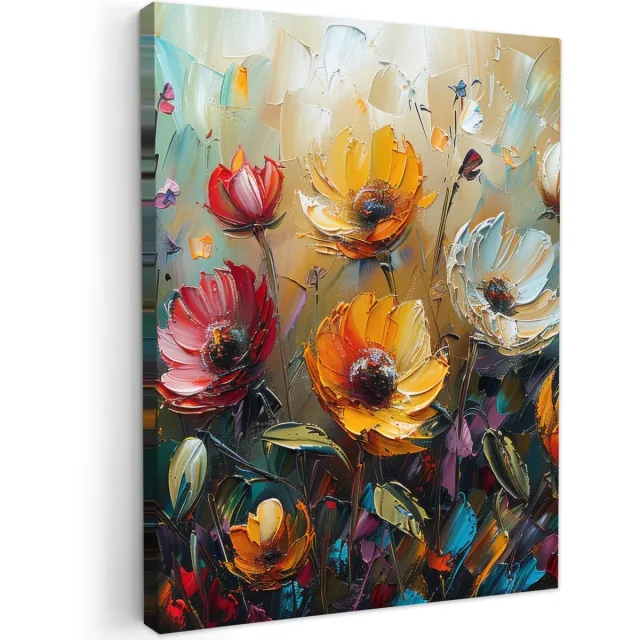 Ibenzoa Moderne Aquarel Bloemen Canvas Muurschildering voor Sfeervolle Wanddecoratie in Huis Aquarel - bloemenveld