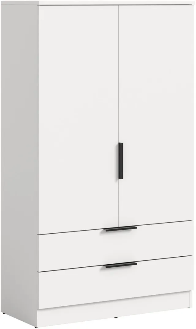 Furnilux Witte wasgoedkast op wielen - Moderne opbergoplossing voor elk huis - 80x140x37cm