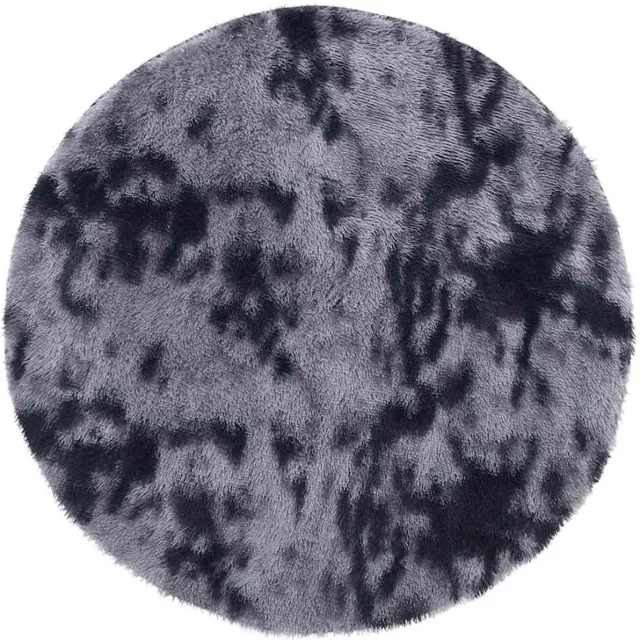 vidaXL Hoogpolig - vloerkleed - NAVARRA - cm - polyester - donkergrijs
