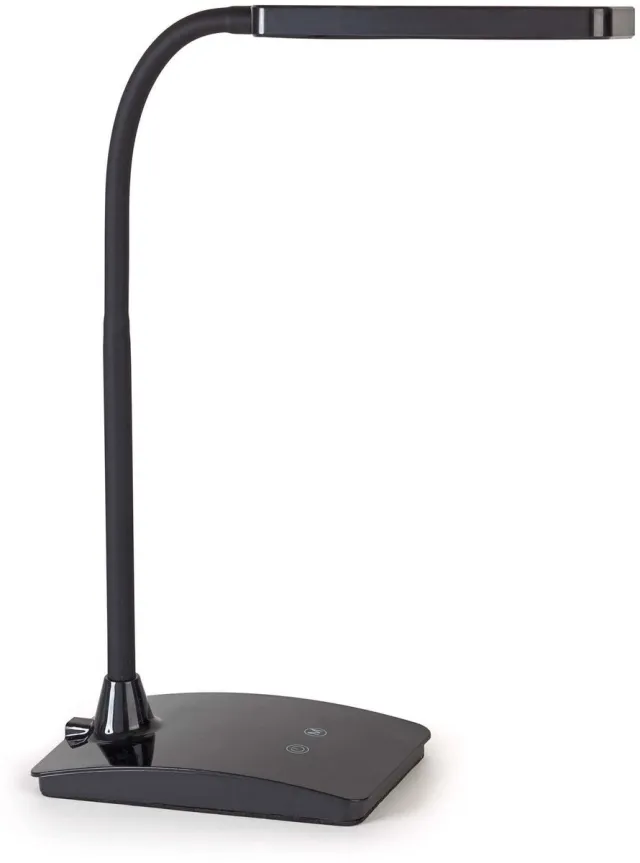 Maul MAULpearly Bureaulamp - LED - Zwart - Dimbaar - Flexibele Arm - Touch Bedienbaar - 3 Lichtstanden - Compact Tafellamp