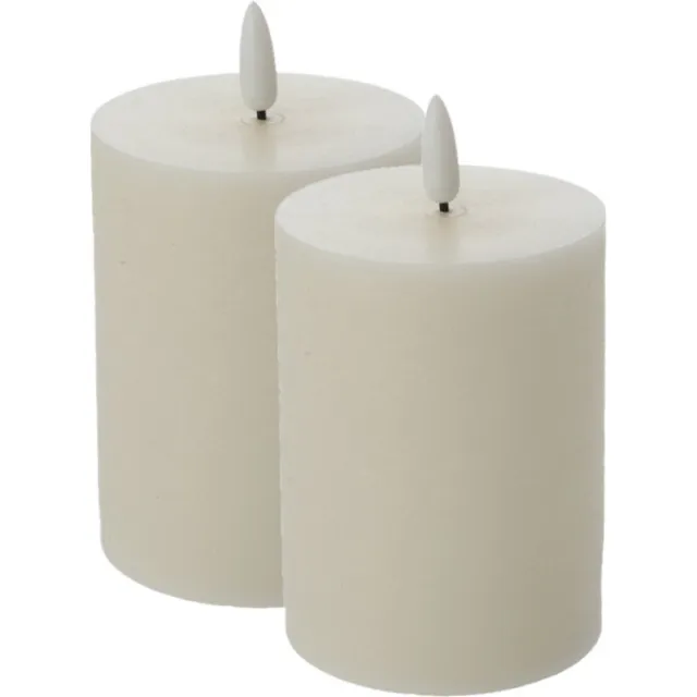 Cepewa LED kaars - 2x - creme wit - D7,5 x H10 cm -met timer