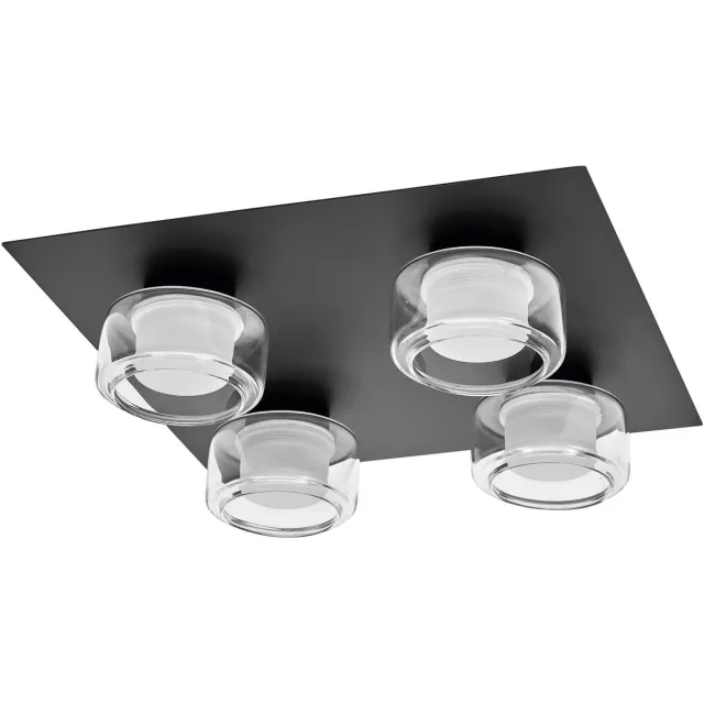 Osram ORBIS Flame wand- en plafondlamp met LED, zwart, 22W, 1400lm, 3000/4000K, kleurtemperatuur instelbaar via wandschakelaar (koud wit/warm wit), IP44 bescherming tegen vreemde voorwerpen en spatwater