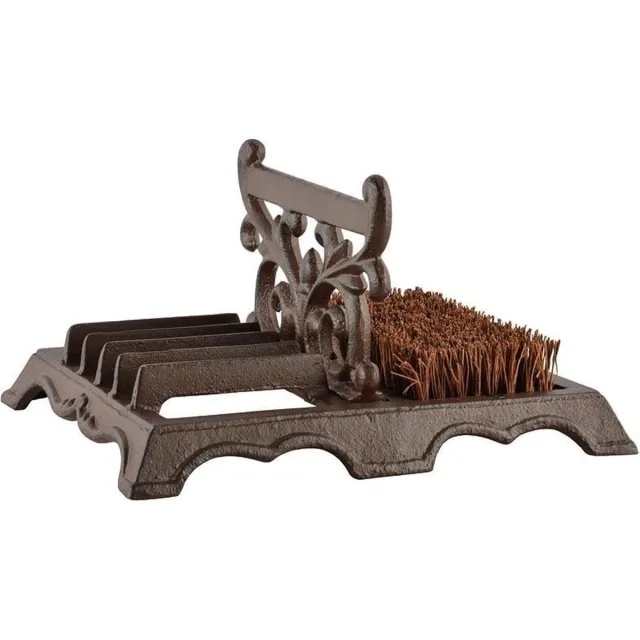 Esschert Design Voetenveger met schraper bruin