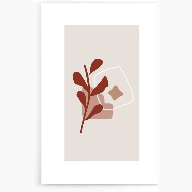 Walljar Abstract Leaf - Muurdecoratie - Poster Multi