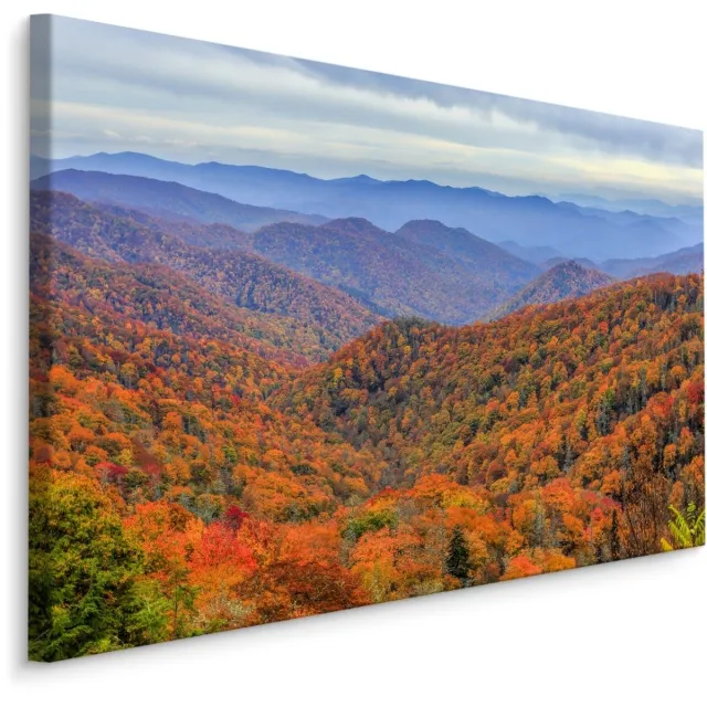 karo-art Schilderij - Prachtig berglandschap in Herfst Kleuren, Premium Print Multikleur