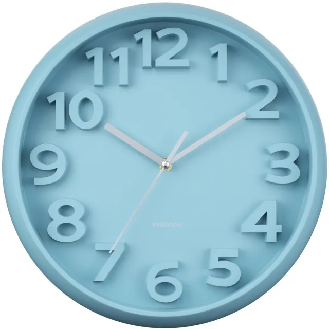 Karlsson Wandklok Elevated Classic Numbers - Mistig blauw - 5x33.5x33.5cm - Wandklok Scandinavisch