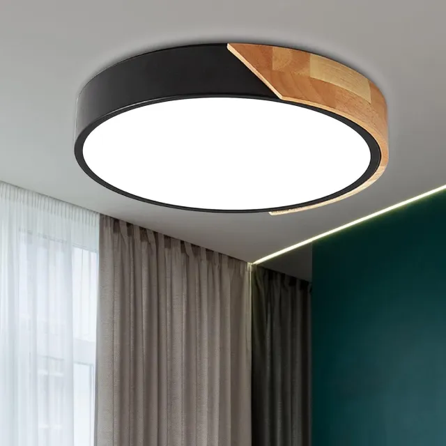 ShopHaven Moderne LED Plafondlamp met Kleurverandering voor Slaapkamer - Dimbaar - Afstandsbediening - Waterdicht - Energieklasse A++ Zwart