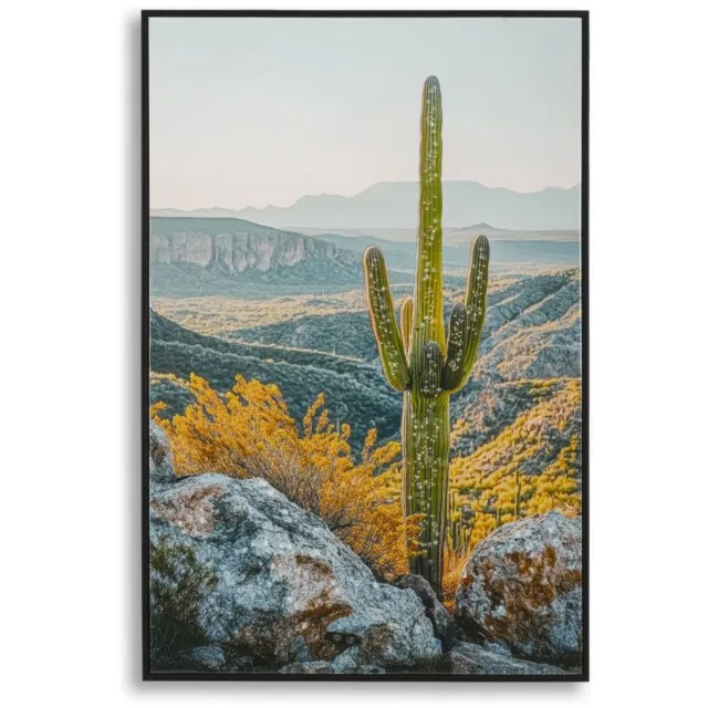 Mauro Ferretti Schilderij Lacquered Canvas Print With Frame Cactus -w 60×4×90 cm Multicolor