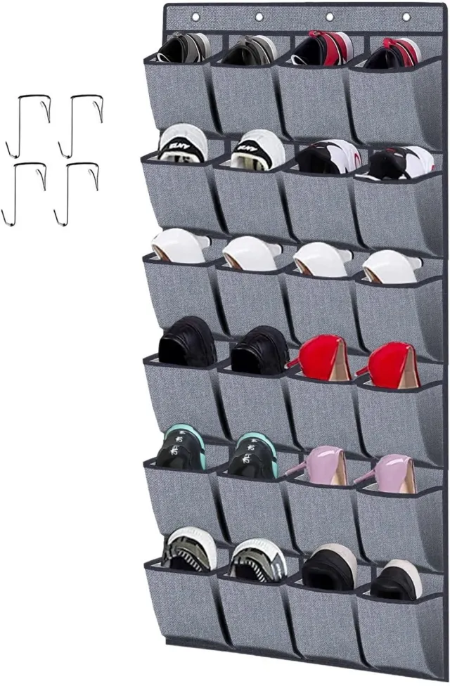 DailySupplies® Schoenenzak Hangend - Schoenen Opbergsysteem Deur - Schoenenrek Hangend - Grijs