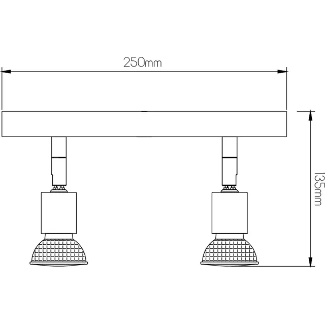 Fantasia Rune plafondlamp vierkant, 4x GU10 LED 4,3W dimbaar, 380 lumen 2700K, brons met glazen paneel, 200x200x150mm, IP20