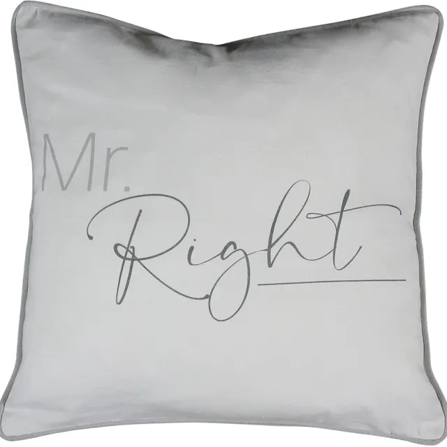 Mars & More Sierkussen - Organic Mr Right - Grijs - 45 Cm X 45 Cm