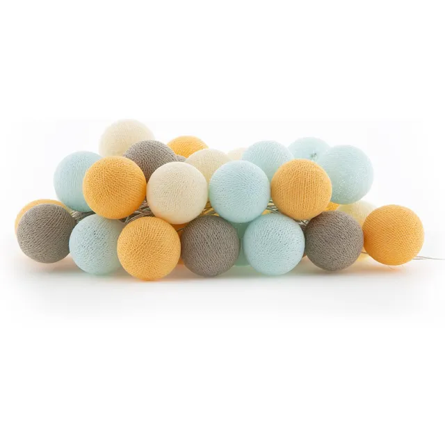 Cotton Ball Lights LED lichtslinger voor binnen - Handgemaakt en Fairtrade - 20 lampjes - Beach