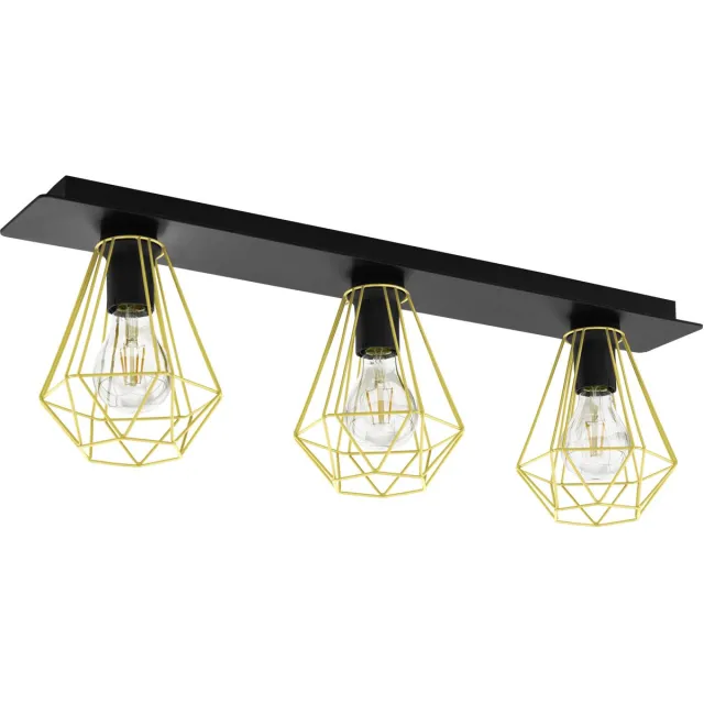 Eglo Tarbes 2 Plafondlamp - E27 - 77 cm - Zwart/Goud