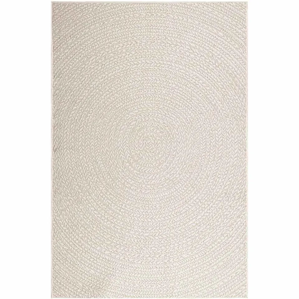 vidaXL Vloerkleed ZIZUR room binnen en buiten 140x200 cm jute look crème