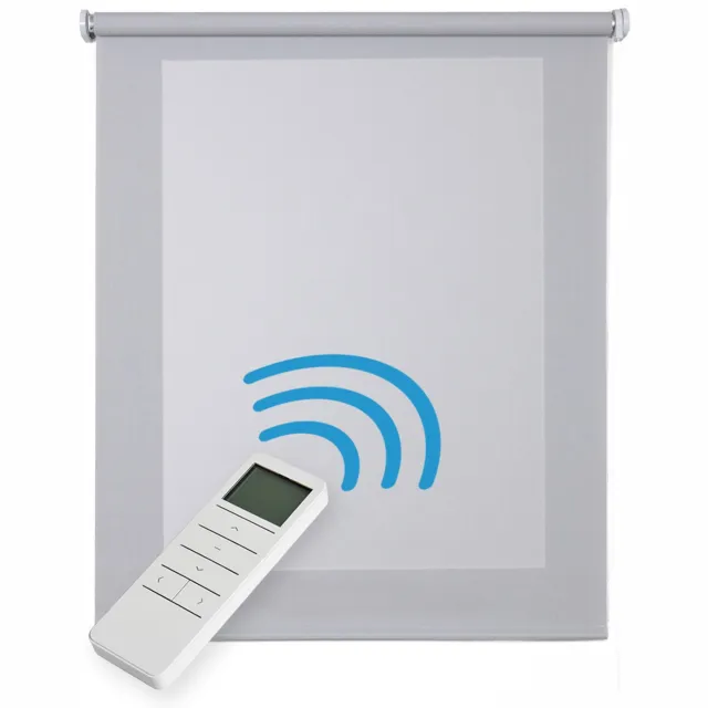 Storesdeco Motorgecontroleerd Screen rolgordijn, thermische isolatie,Grijs 180x250cm Grey Motor
