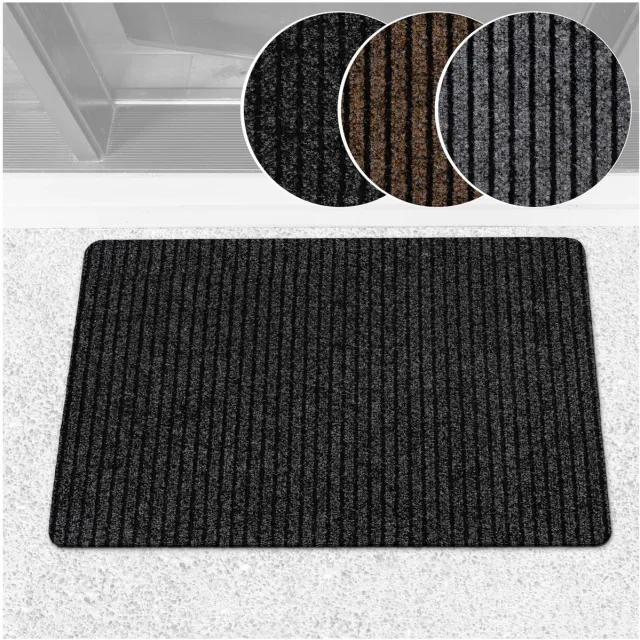 ANRO Mischa Deurmat Zwart 90x60 cm - Antislip - Rubberen rug