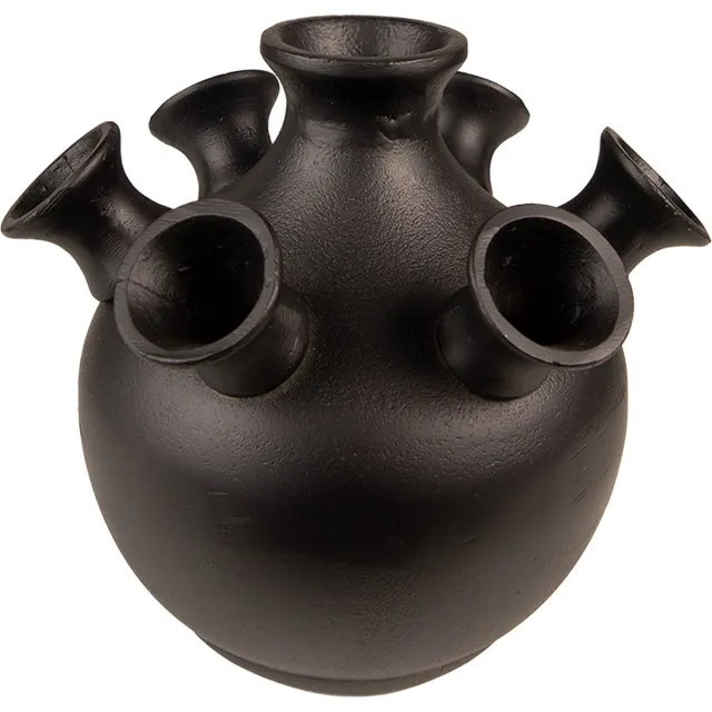 Clayre & Eef Vaas 17 cm Zwart Aluminium Metaal Vaas