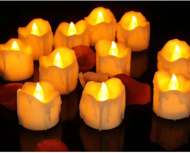Core Led Theelichtjes Bewegend Vlam - Led Kaarsen 12 Stuks - Dinerkaarsen Veilig en Duurzaam - Wit - 40cm x 30cm x 30cm