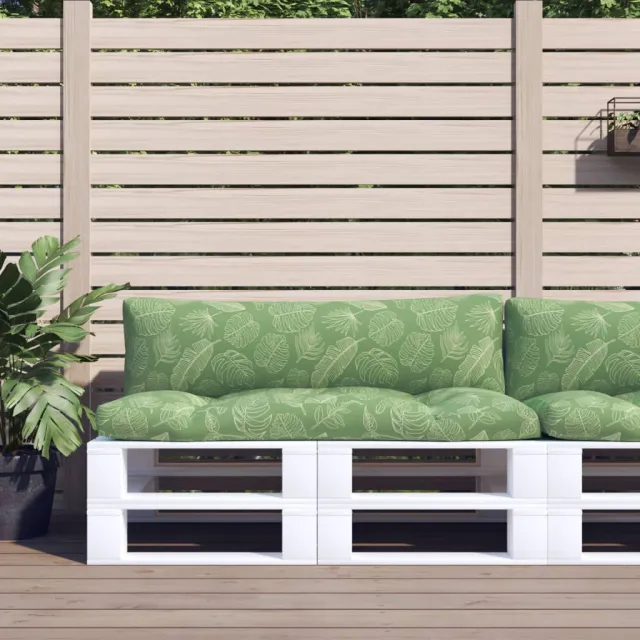 vidaXL Palletkussens 2 st bladpatroon oxford stof Groen