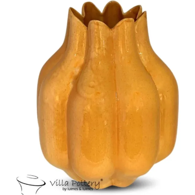 Irishflowers Vaas - Villa Pottery - Decoratie - Woondecoratie - Keramiek - Flowerpower 1 Yellow Reactive Geel