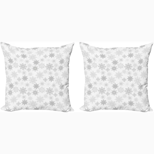 ABAKUHAUS Kussenhoes – 2x40x40 cm – Dubbelzijdig – Microvezel Grijs