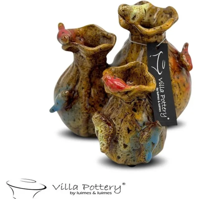 Villa Pottery Gele Vaas Santiago 20x18 Hoog rood