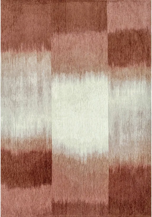 Louis de Poortere Wasbaar Binnen & Buiten Vloerkleed - 140 x 140 cm - Louis De Poortere Sendai Rosebud - Laagpolig Tapijt - Gerecycled PET - Made in Belgium - Circulair Rood