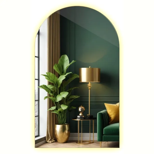 TULUP Spiegel – Niereguliere Spiegel 60x100 cm – Grote Staande Wandspiegel – Modern Design – Warm Licht 3000 K – Decoratieve Spiegel