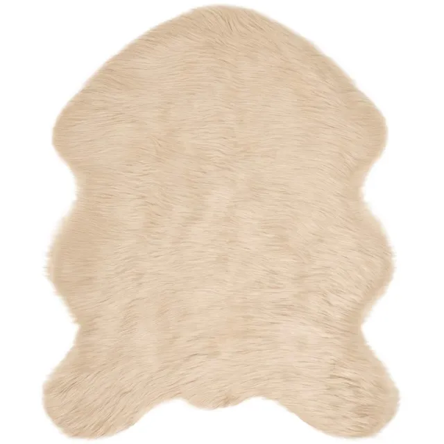 vidaXL Tapijt - van - imitatie - schapenvacht - TAFALLA - Beige - 50 - x - 80 - cm