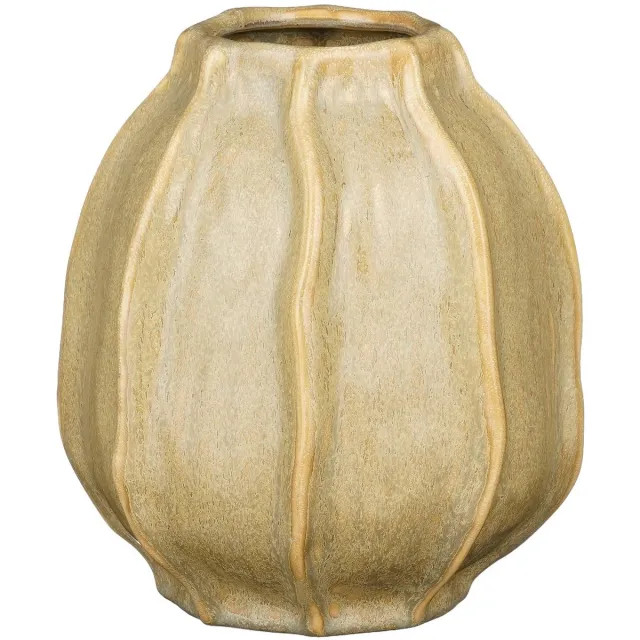 Mica Decorations Vaas Cala - Keramiek Groen - Organisch Design Geel/Groen