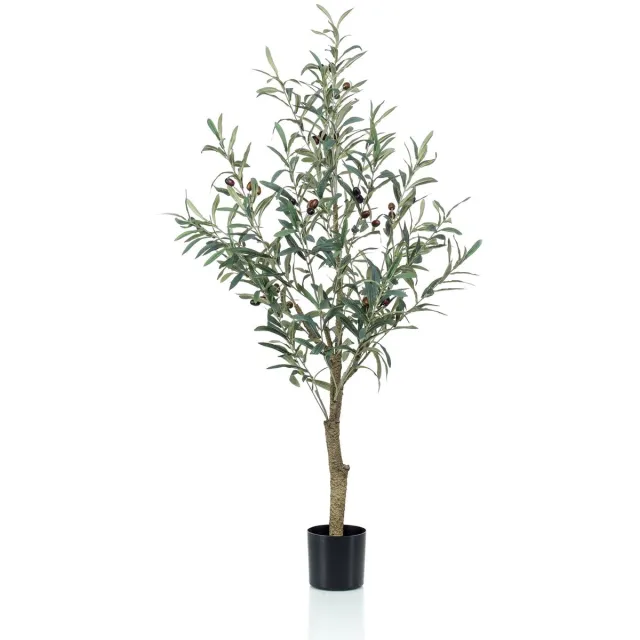 Emerald Kunstboom Olijfboom 115cm - Kunstplant voor binnen - Kunstboom olijf - Olijfboom kunst Groen
